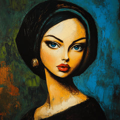 30 Vintage Glamour Portrait Collection, Expressive Oil Painting Style, Bold Dramatic Aesthetic Art, Digital Images, Large Square Artwork