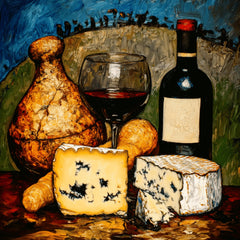 22 Still Life Digital Images, Cheese Wine Fruit Artwork, Oil Painting, Large Square Wall Art Poster, Kitchen Dining Room Wall Decor