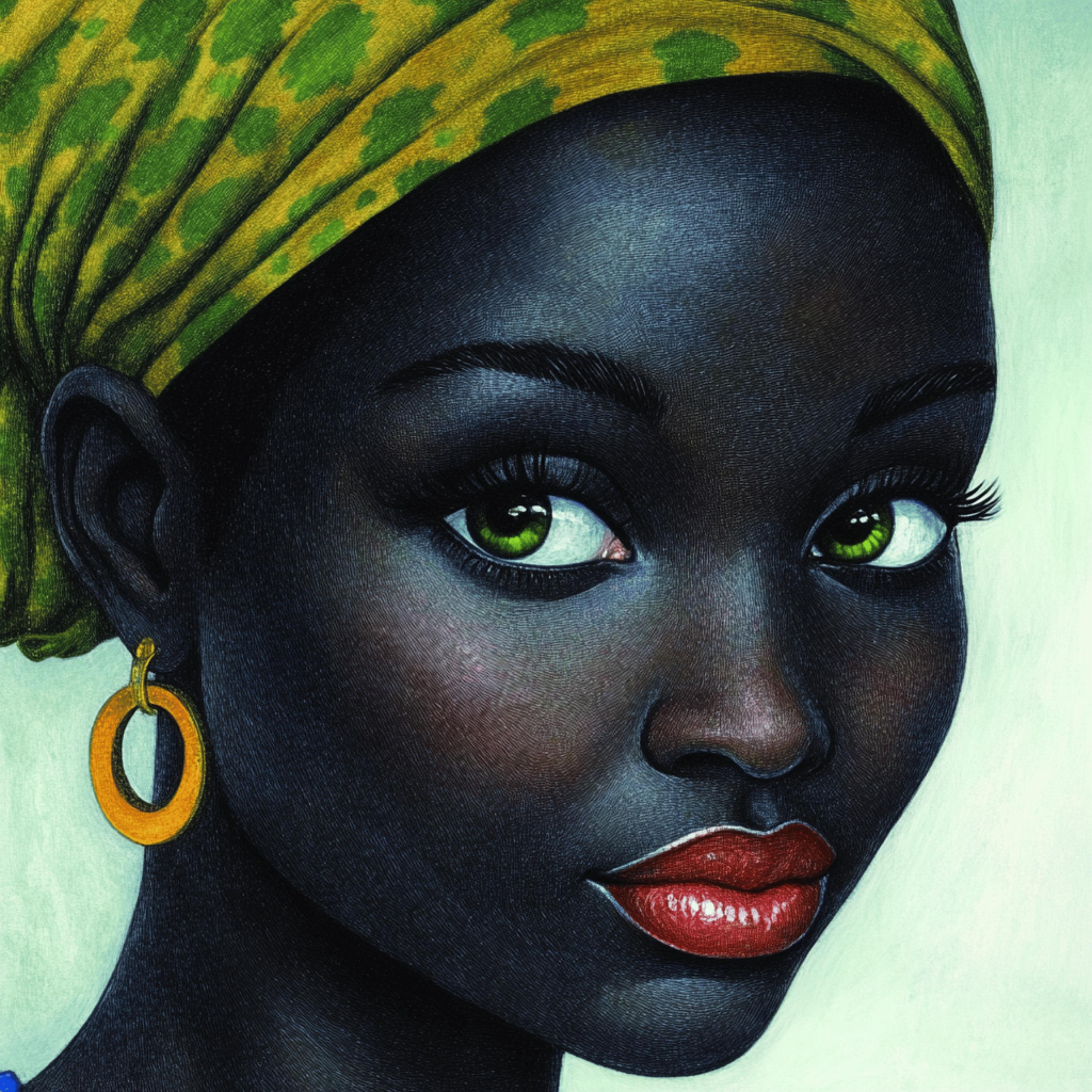 16 Black African American Culture Woman Female Portrait Large Digital Download Square Artwork Poster Overthebed Art, Empowerment Fashion.