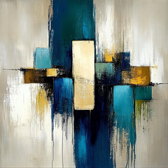 24 digital images, blue green gold abstract, large square artwork poster, living room decor, overthebed art, modern wall art
