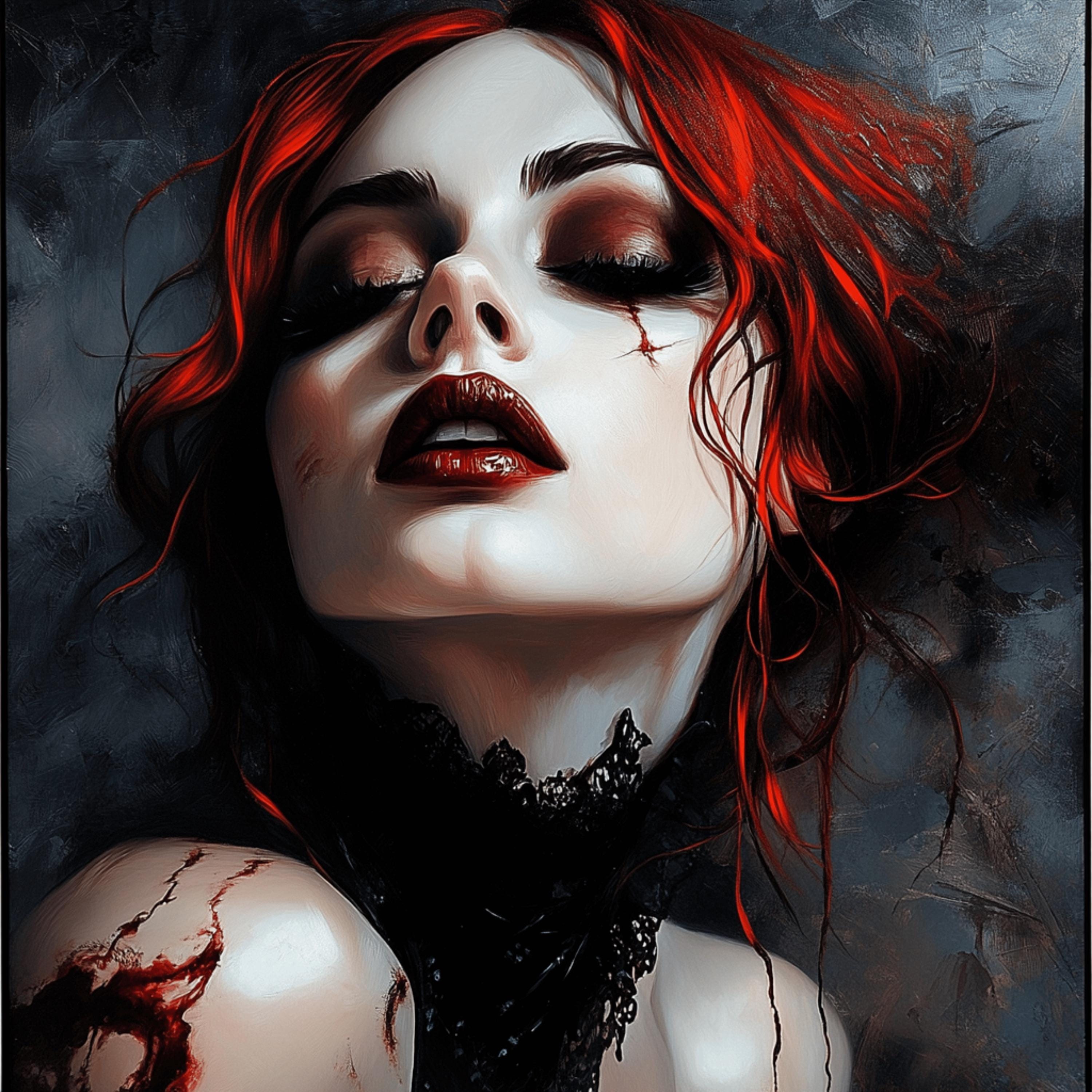 75 female portraits women of horror romantic gothic genre large square artwork poster digital art halloween themed artwork overthebed scary