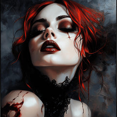 75 female portraits women of horror romantic gothic genre large square artwork poster digital art halloween themed artwork overthebed scary