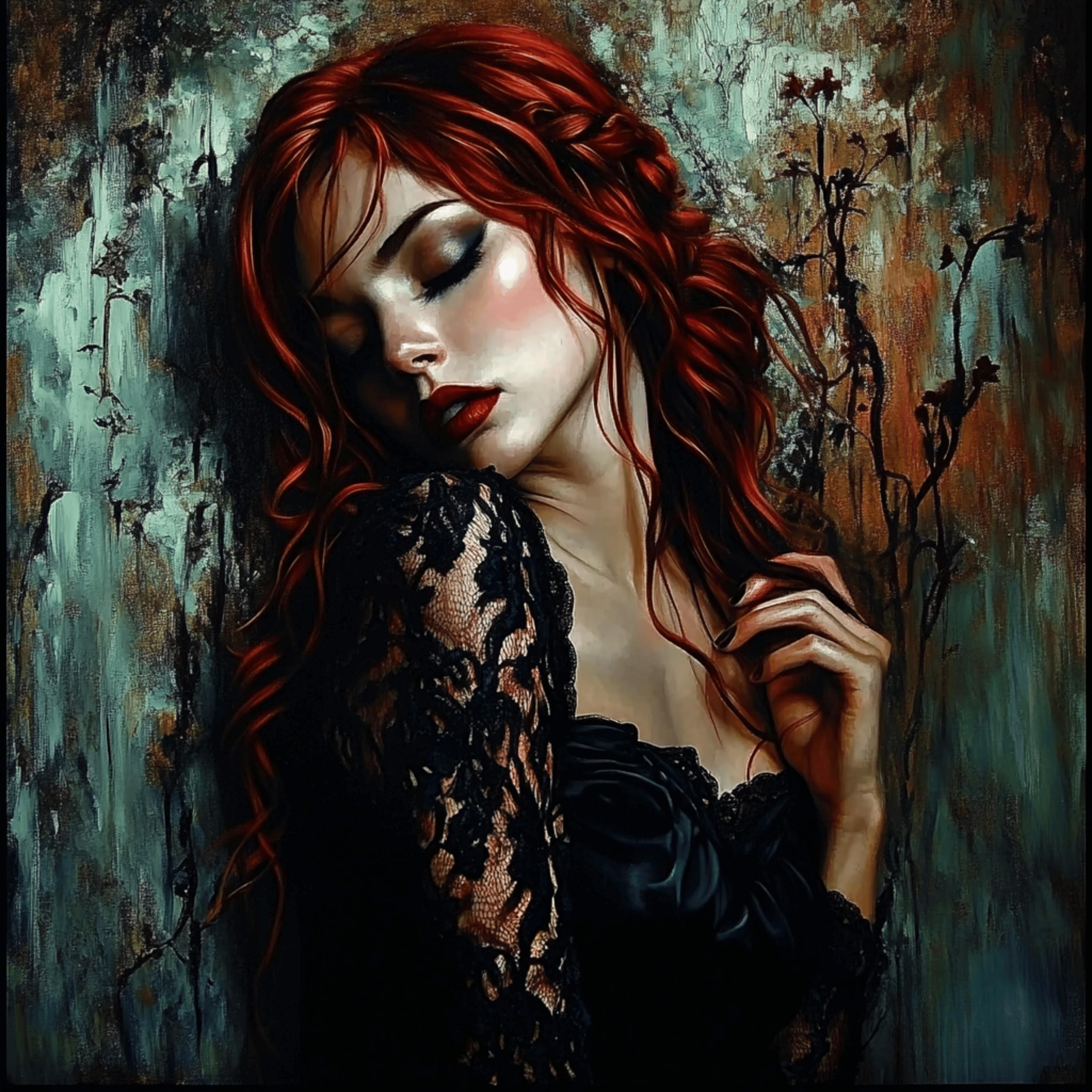 75 female portraits women of horror romantic gothic genre large square artwork poster digital art halloween themed artwork overthebed scary