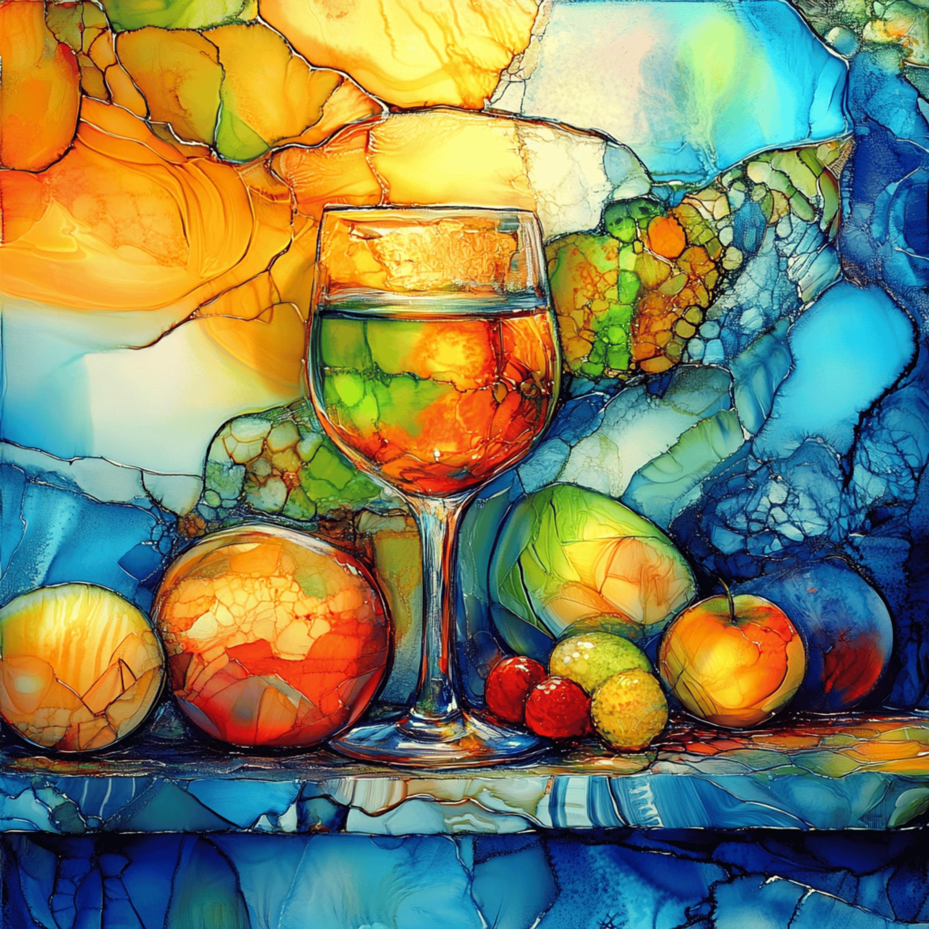 Stained Glass Still Life Digital Images, Wine Cheese Fruit Bread Art, Large Square Artwork Poster, Set of 21 Kitchen Dining Room Wall Decor.