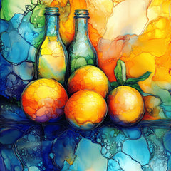 Stained Glass Still Life Digital Images, Wine Cheese Fruit Bread Art, Large Square Artwork Poster, Set of 21 Kitchen Dining Room Wall Decor.