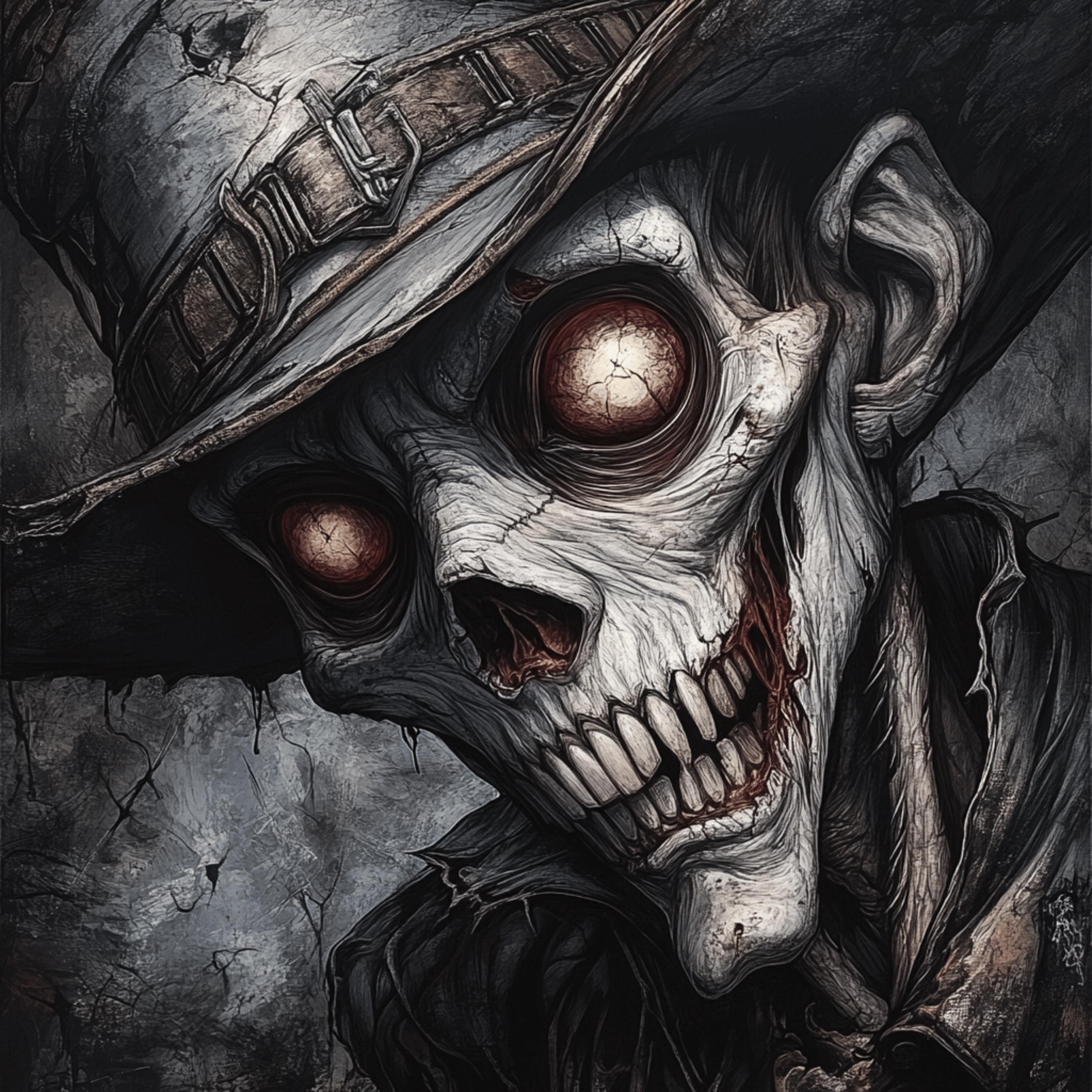 100 Horror Hell Dog Cat Dinosaur Skeleton Vampire Skull Satan Mummy Digital Images, Large Square Art Prints, Creepy Poster