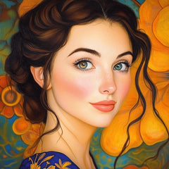 16 Stunning Female Portrait Digital Art Prints, Over-The-Bed Large Square Artwork Poster, Sixteen Digital Images, Home Wall Decor