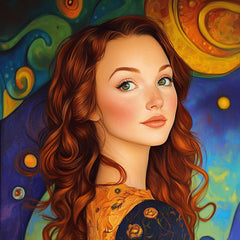 16 Stunning Female Portrait Digital Art Prints, Over-The-Bed Large Square Artwork Poster, Sixteen Digital Images, Home Wall Decor