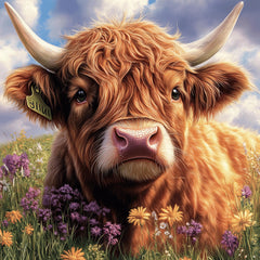 100 Highland Cow Digital Images, Various Art Styles, Large Square Artwork, Kids Art, Nursery Decor, Playroom Wall Art, Easter highland cow.