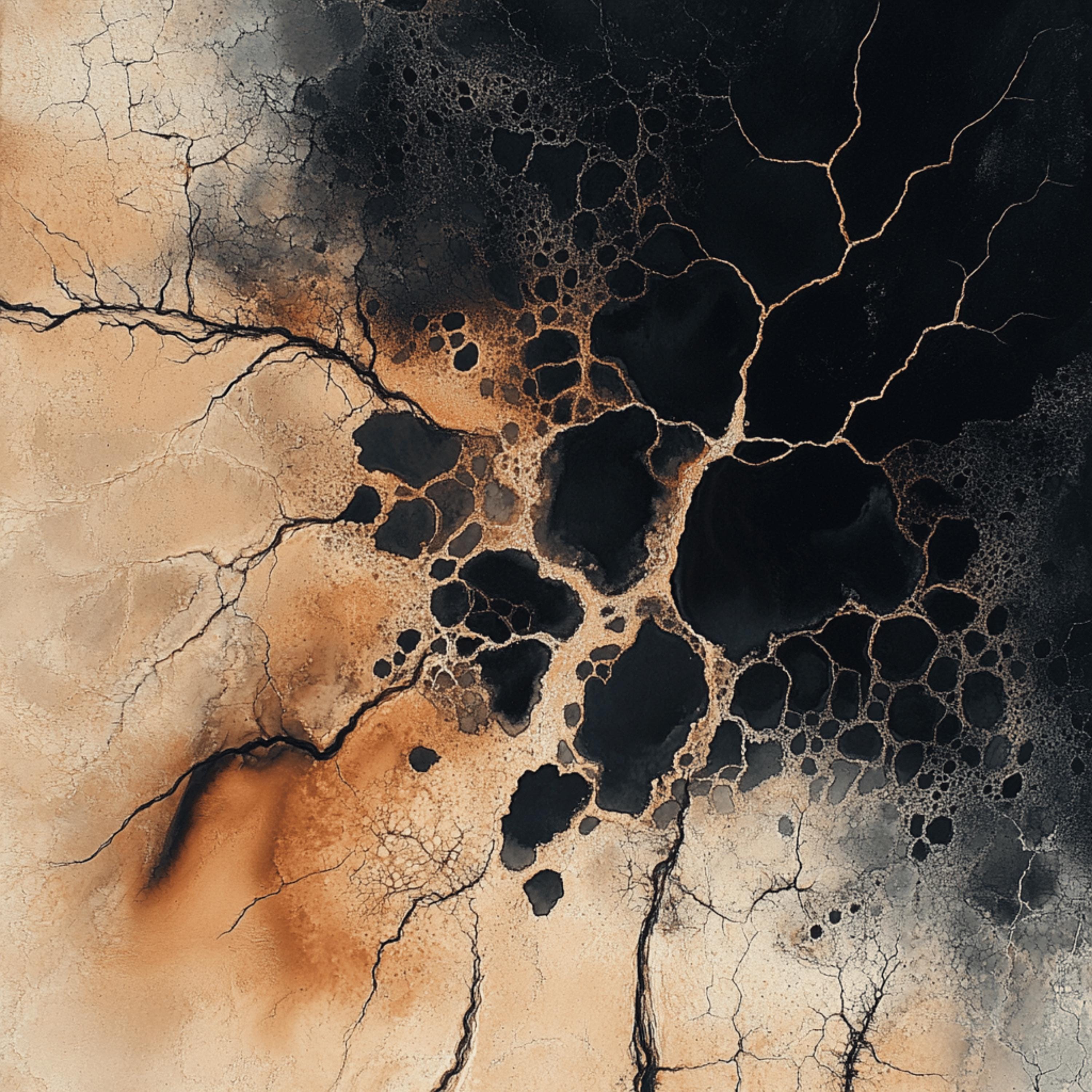 12 Dramatic Abstract Art Black Gold Cellular, 12 Digital Images, Large Square Artwork Poster, Wall Decor, Modern Home Interior
