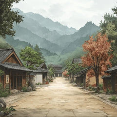 12 Traditional Japanese Scene Art Print, Square Japanese Artwork Poster, 12 Digital Images, Large Japanese Scenic Poster, Spirit of Japan.