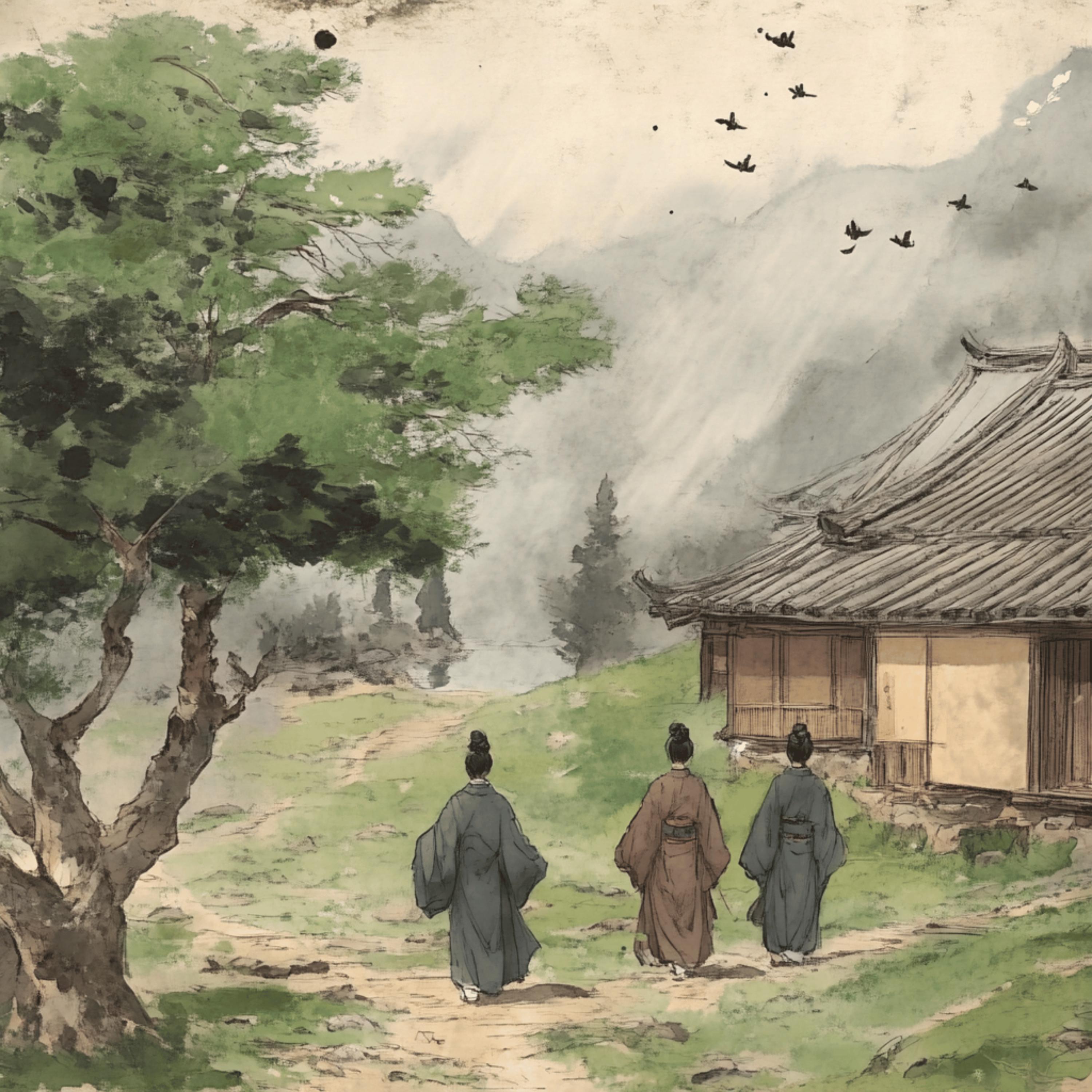 12 Traditional Japanese Scene Art Print, Square Japanese Artwork Poster, 12 Digital Images, Large Japanese Scenic Poster, Spirit of Japan.