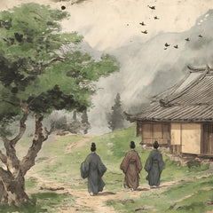 12 Traditional Japanese Scene Art Print, Square Japanese Artwork Poster, 12 Digital Images, Large Japanese Scenic Poster, Spirit of Japan.