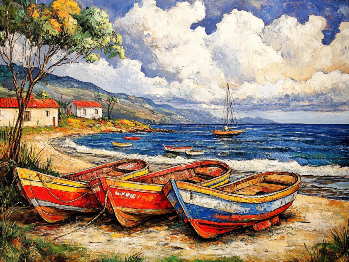 30 Coastal Seaside Boat Paintings, Ocean Art Large Poster, Fine Art Print, Digital Download, Old Masters Style, Beach Wall Decor