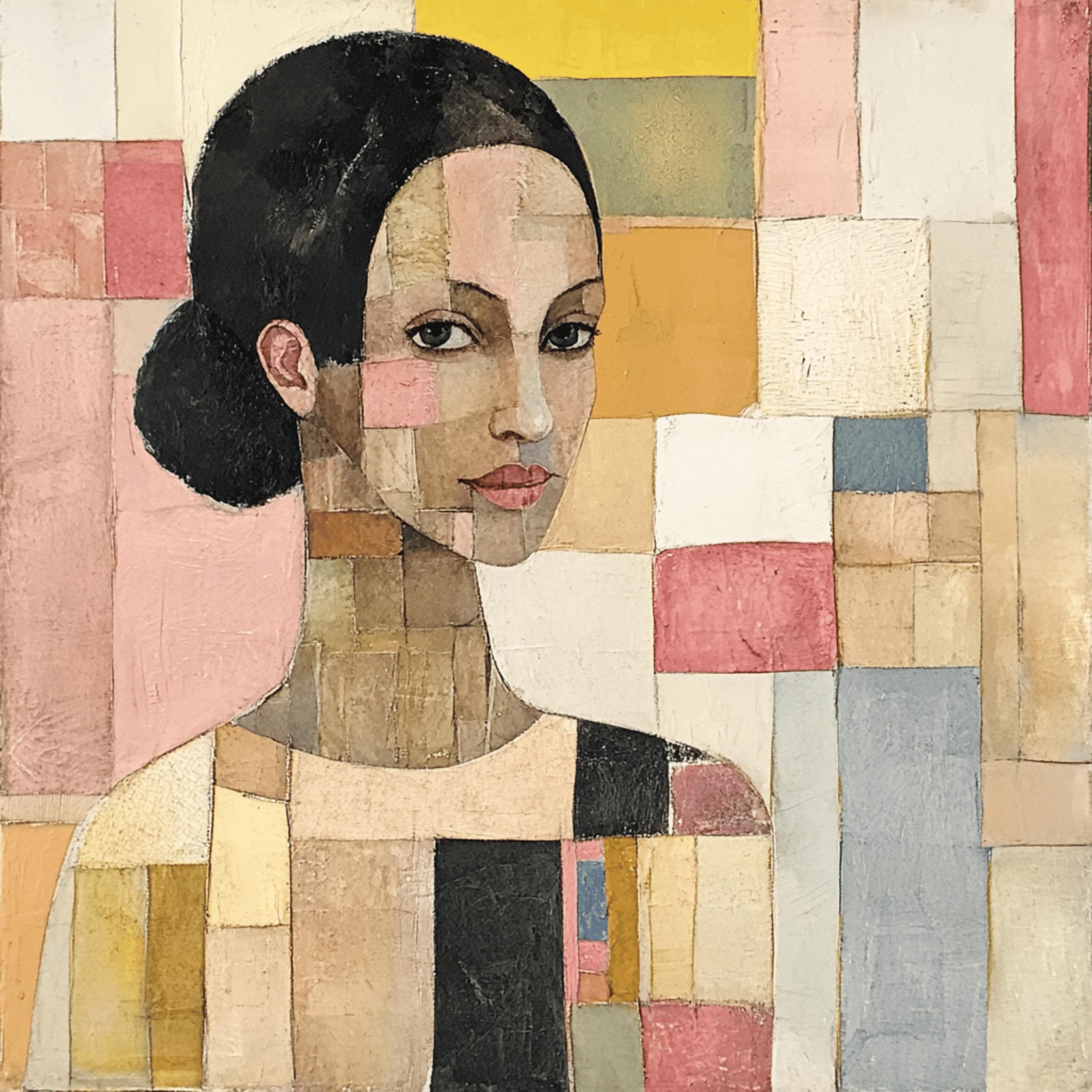 18 Cubist Collage Abstract Art, Beige Pink Artwork, Large Square Wall Decor, Living Room Poster, Contemporary Digital Images Set