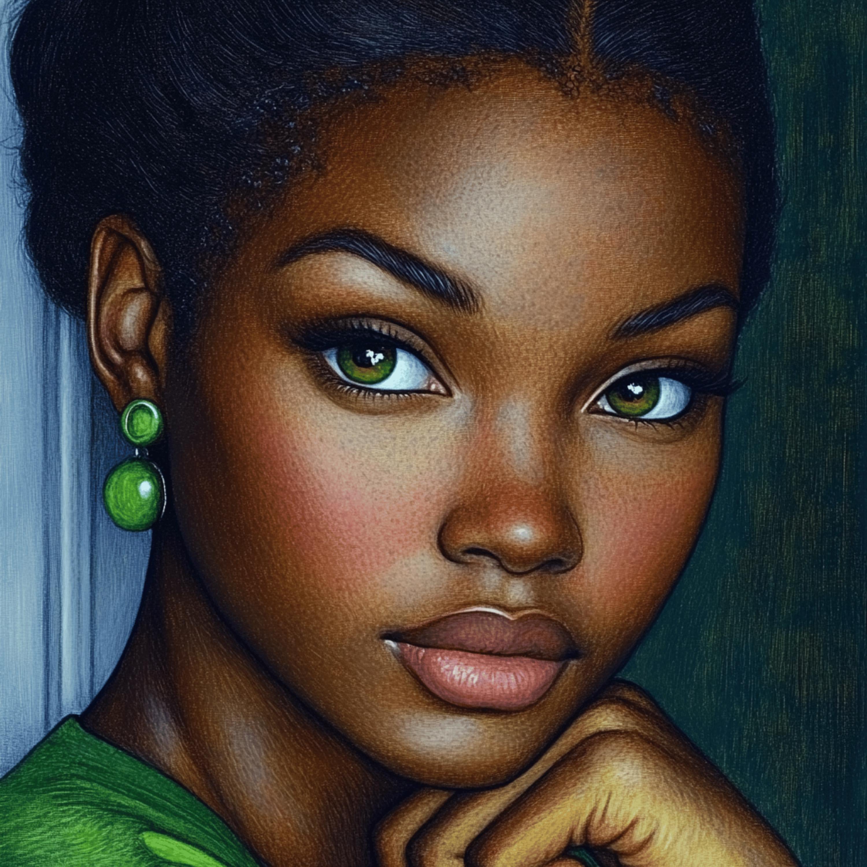 16 Black African American Culture Woman Female Portrait Large Digital Download Square Artwork Poster Overthebed Art, Empowerment Fashion.