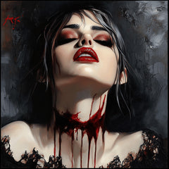 75 female portraits women of horror romantic gothic genre large square artwork poster digital art halloween themed artwork overthebed scary