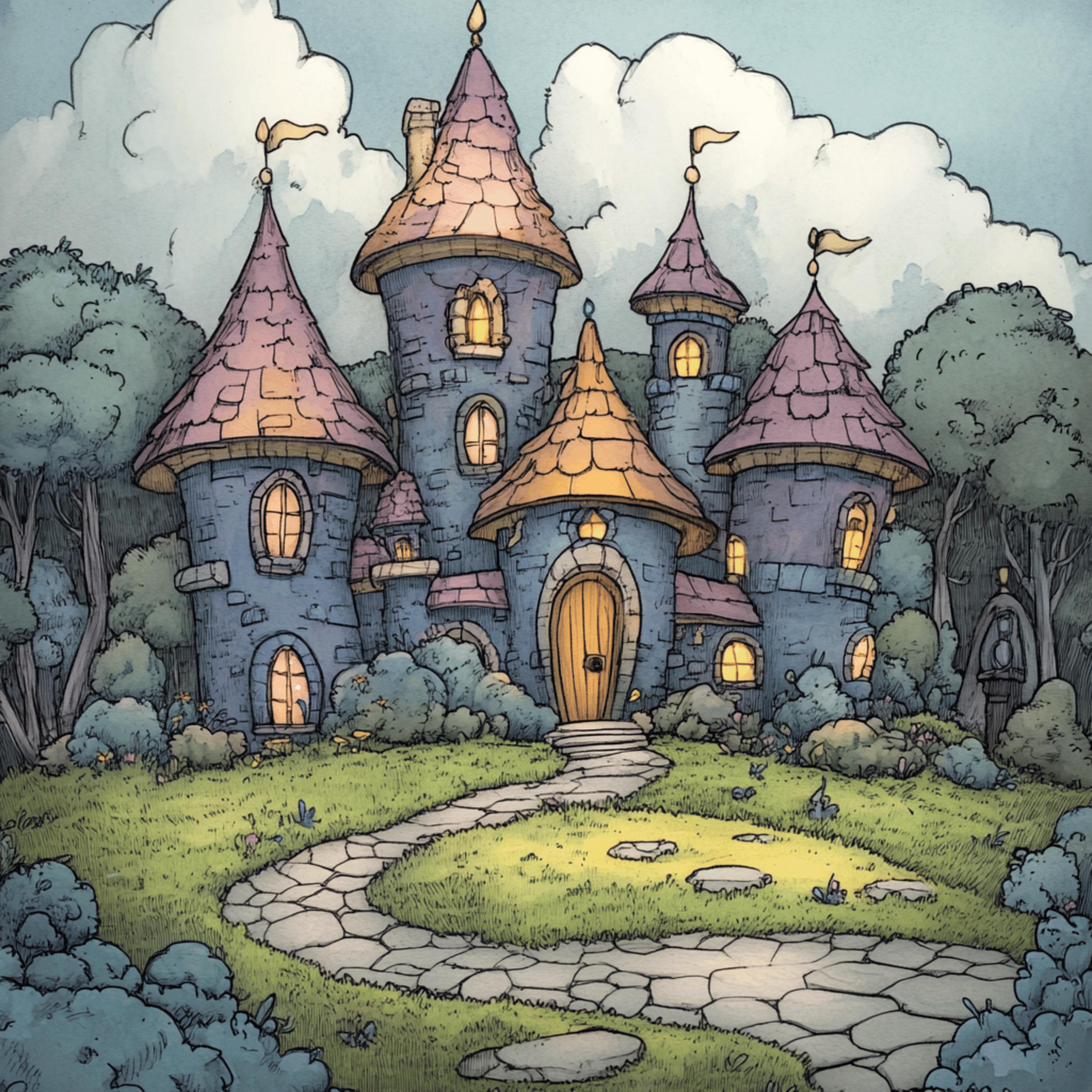 20 whimsical houses whimsey castles digital download large square artwork poster kids room nursery playroom wall decor art