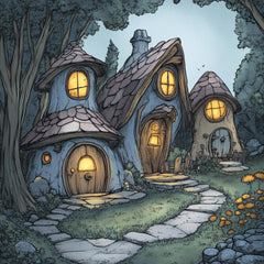 20 whimsical houses whimsey castles digital download large square artwork poster kids room nursery playroom wall decor art