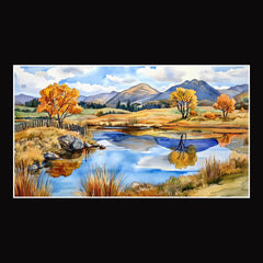 16 Lake District National Park UK Watercolor Contemporary Panoramic Paintings Poster, 16 Digital Images Set, Nature Landscape Wall Art