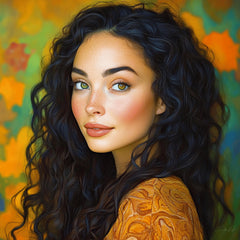 16 Stunning Female Portrait Digital Art Prints, Over-The-Bed Large Square Artwork Poster, Sixteen Digital Images, Home Wall Decor