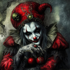 11 Mardi Gras Jester Horror Digital Print, Large Square Artwork, Wall Art, 11 Digital Images, Dark Fantasy, Gothic Decor, Clown Art