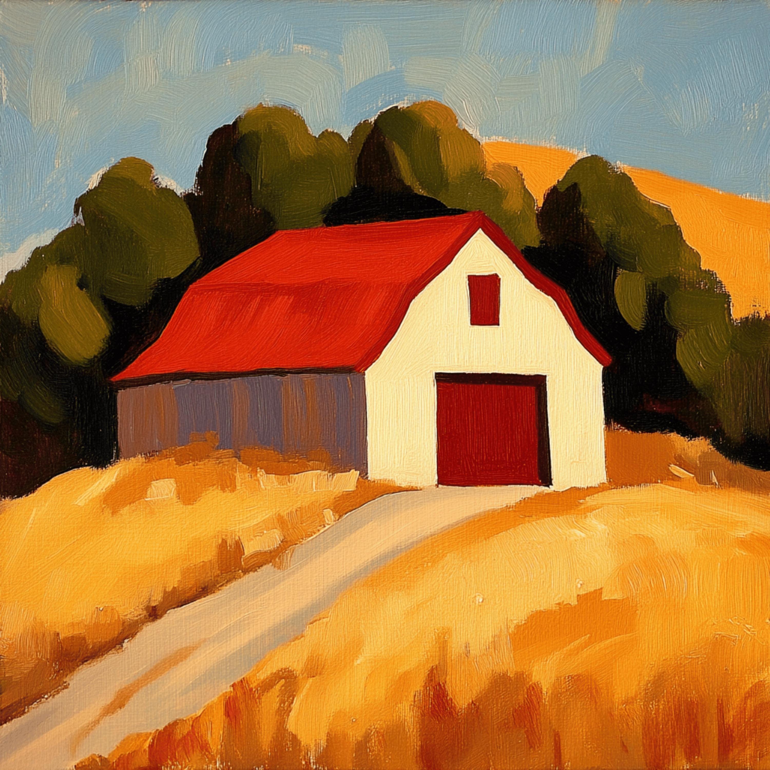 10 Large Red Barn Farm Scene Artwork Poster, 10 Digital Images, Square Wall Art, Rustic Barn Landscape Print, Countryside Home Decor