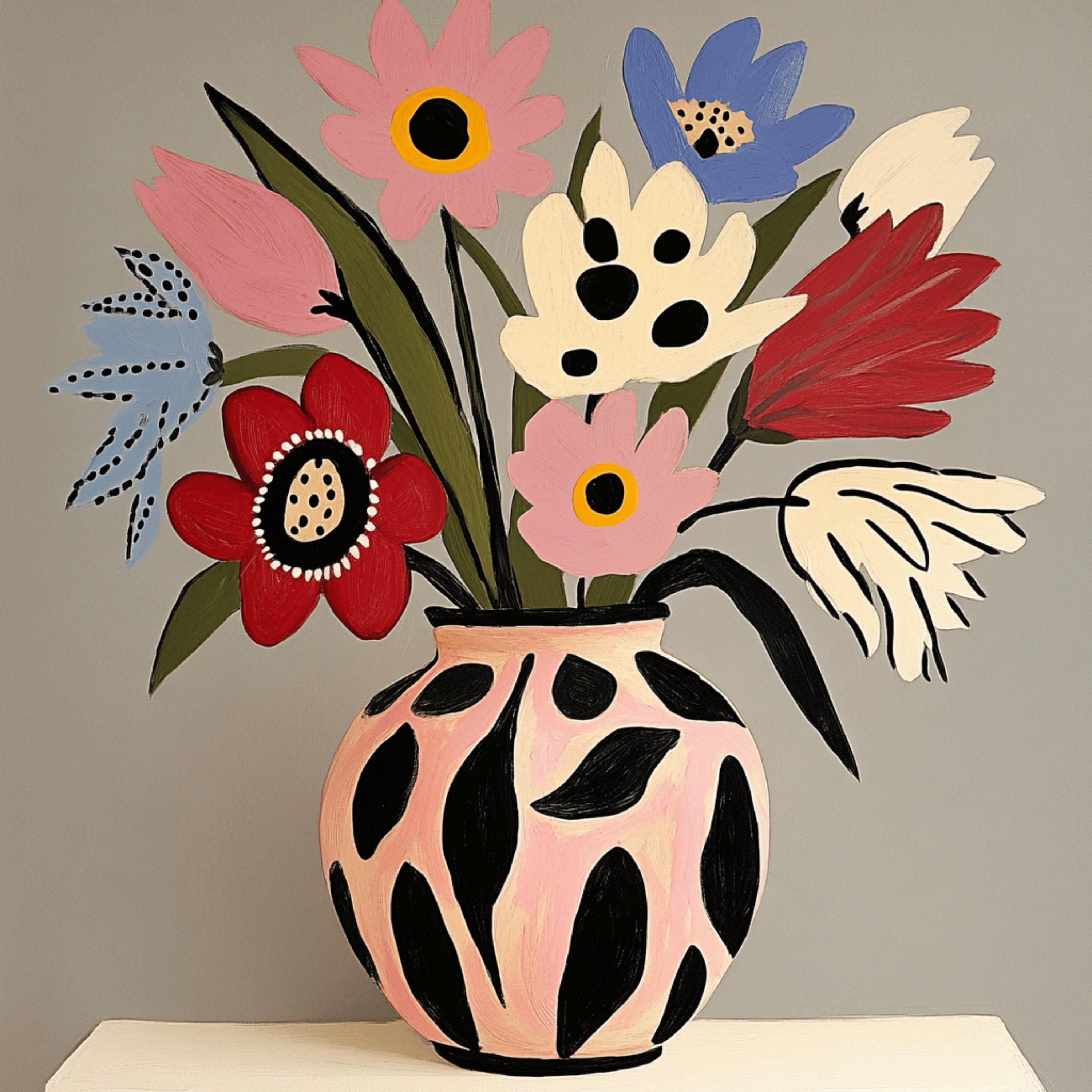 15 Modern Floral Vase Digital Images - Bold Minimalist Flower Art Prints for DIY Wall Decor, Crafts, and Gifts - Instant Download Artwork