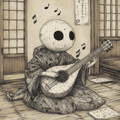 13 Biwa-Bokuboku Tsukumogami Digital Prints - Japanese Folklore Art for Wall Decor, Journaling, Scrapbooking, and DIY Projects