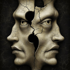 16 Surreal Two-Faces Digital Prints - Psychology-Inspired Art for Therapists, Wall Decor, Journaling, and Creative Projects