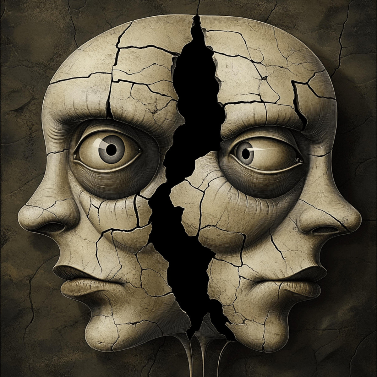 16 Surreal Two-Faces Digital Prints - Psychology-Inspired Art for Therapists, Wall Decor, Journaling, and Creative Projects