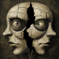 16 Surreal Two-Faces Digital Prints - Psychology-Inspired Art for Therapists, Wall Decor, Journaling, and Creative Projects