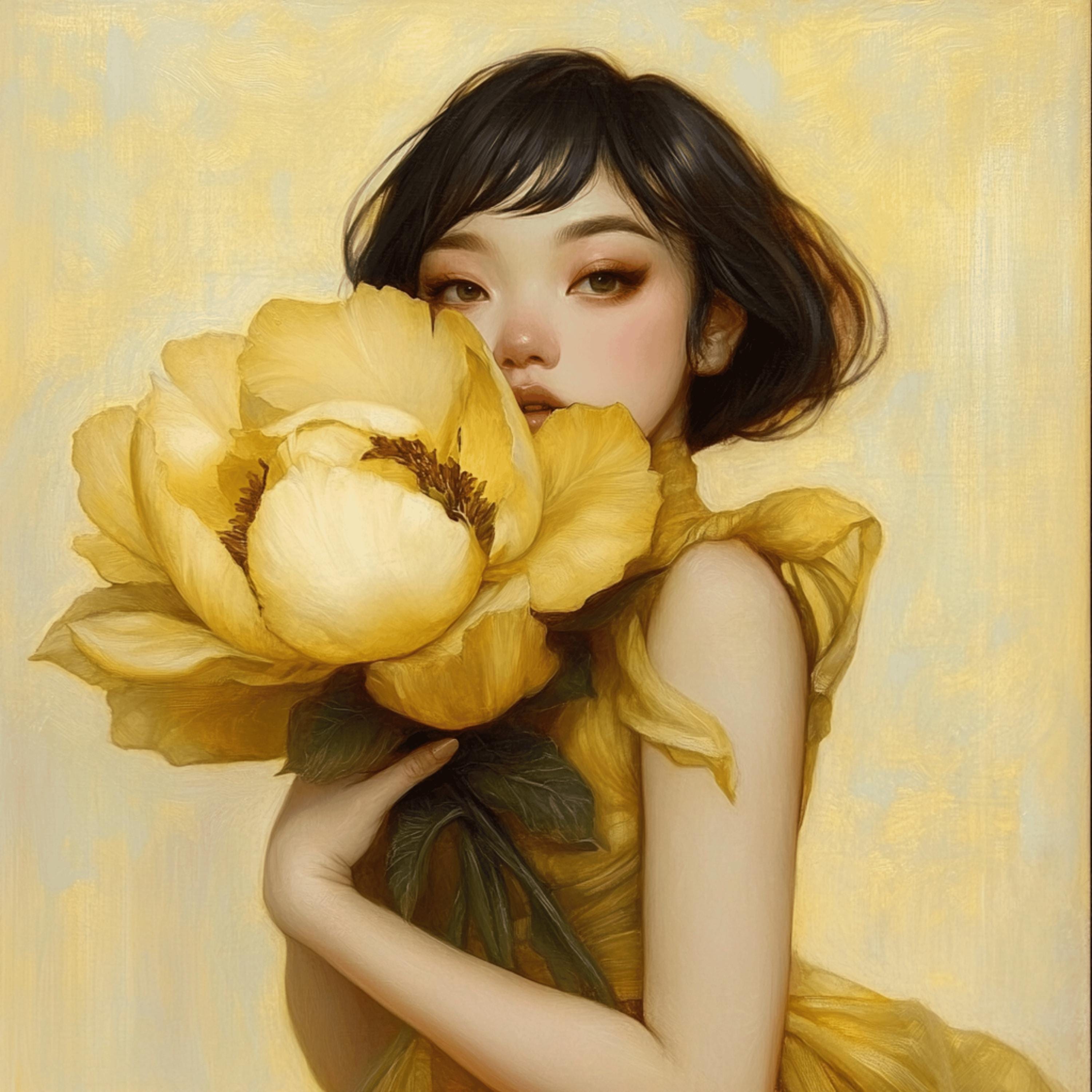 12 Girl with Flower Portraits | Digital Art for POD, Sublimation, DIY Gifts for Her, Printable Female Artwork, Floral Wall Art for Women