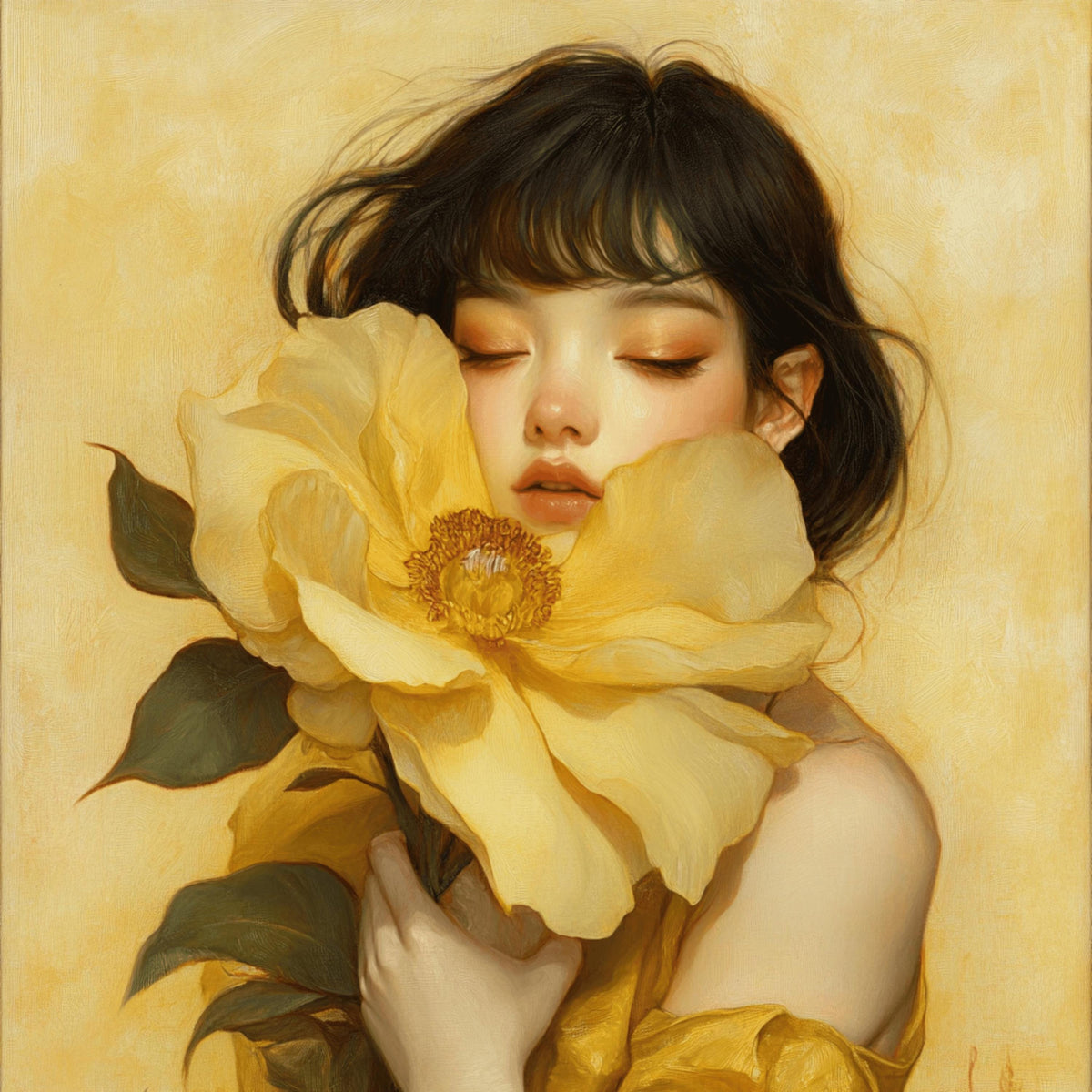 12 Girl with Flower Portraits | Digital Art for POD, Sublimation, DIY Gifts for Her, Printable Female Artwork, Floral Wall Art for Women