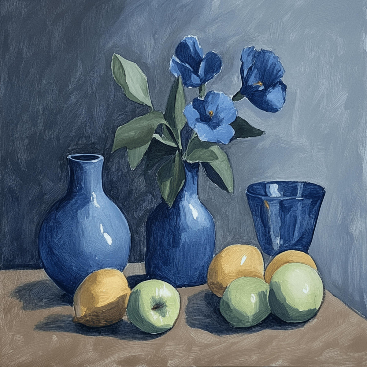 12 Monochrome Blue Still Life Digital Art Images - Elegant Wall Art, DIY Crafts, Scrapbooking, Minimalist Home Decor
