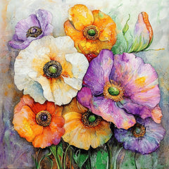 18 Floral Digital Art Images - Vibrant Flower Wall Art Prints, DIY Crafts, Scrapbooking, Home Decor, Nature-Inspired Artistic Gifts