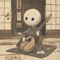 13 Biwa-Bokuboku Tsukumogami Digital Prints - Japanese Folklore Art for Wall Decor, Journaling, Scrapbooking, and DIY Projects