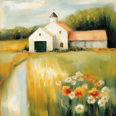 16 Impressionist Barn Landscape Art | Rustic Digital Prints for DIY, POD Gifts for Her, Printable Farmhouse Art, Sublimation Bundle