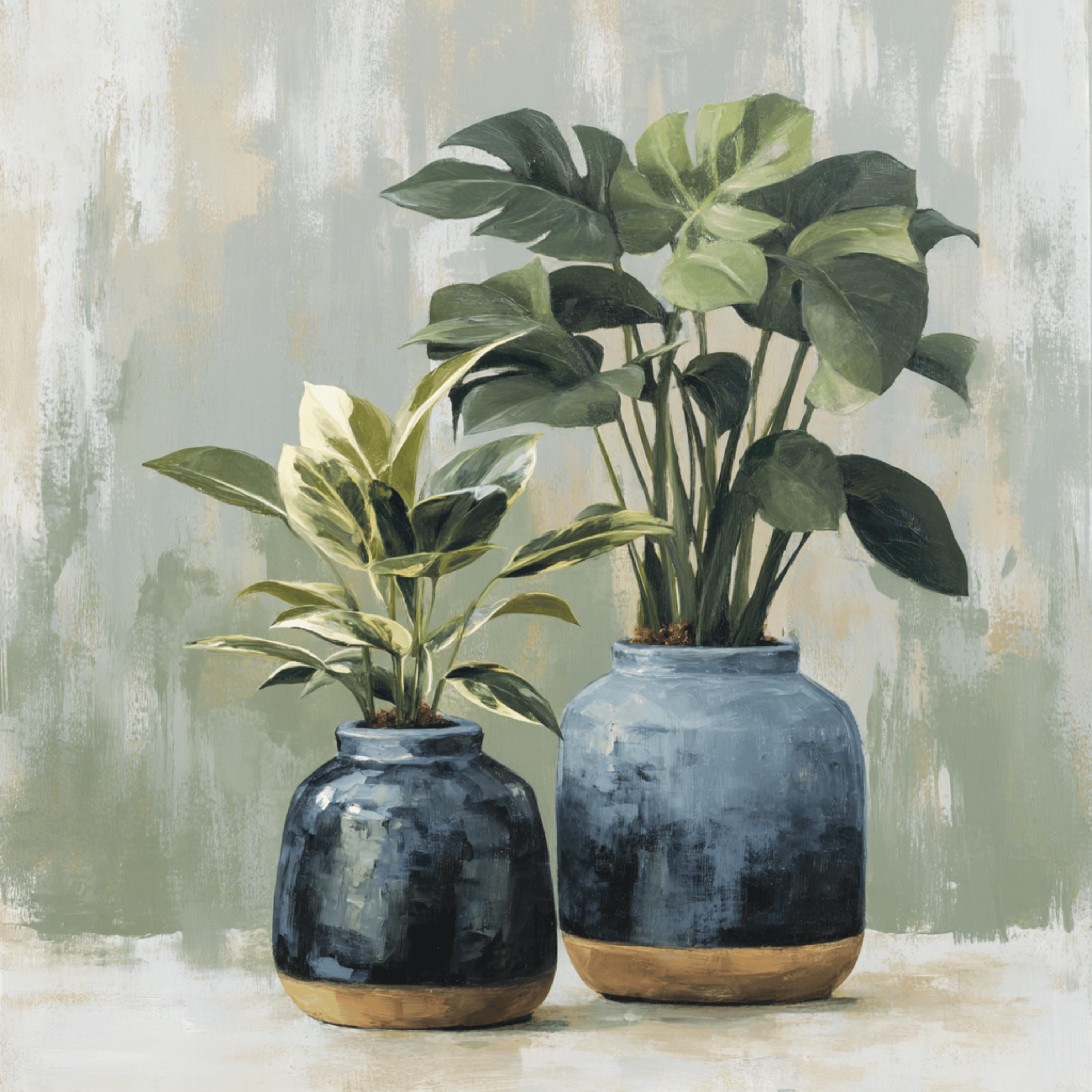 12 Printable Plant Wall Art Set | Ceramic Pot Botanical Art for DIY Wall Decor, Home Prints, POD, Gifts, Kitchen or Office Art Download