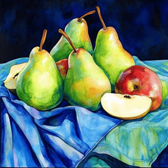 12 Fruit Still Life Printable Wall Art – Apple and Pear Digital Art for Kitchen Decor, DIY Crafts, Sublimation, Giftable Rustic Artwork