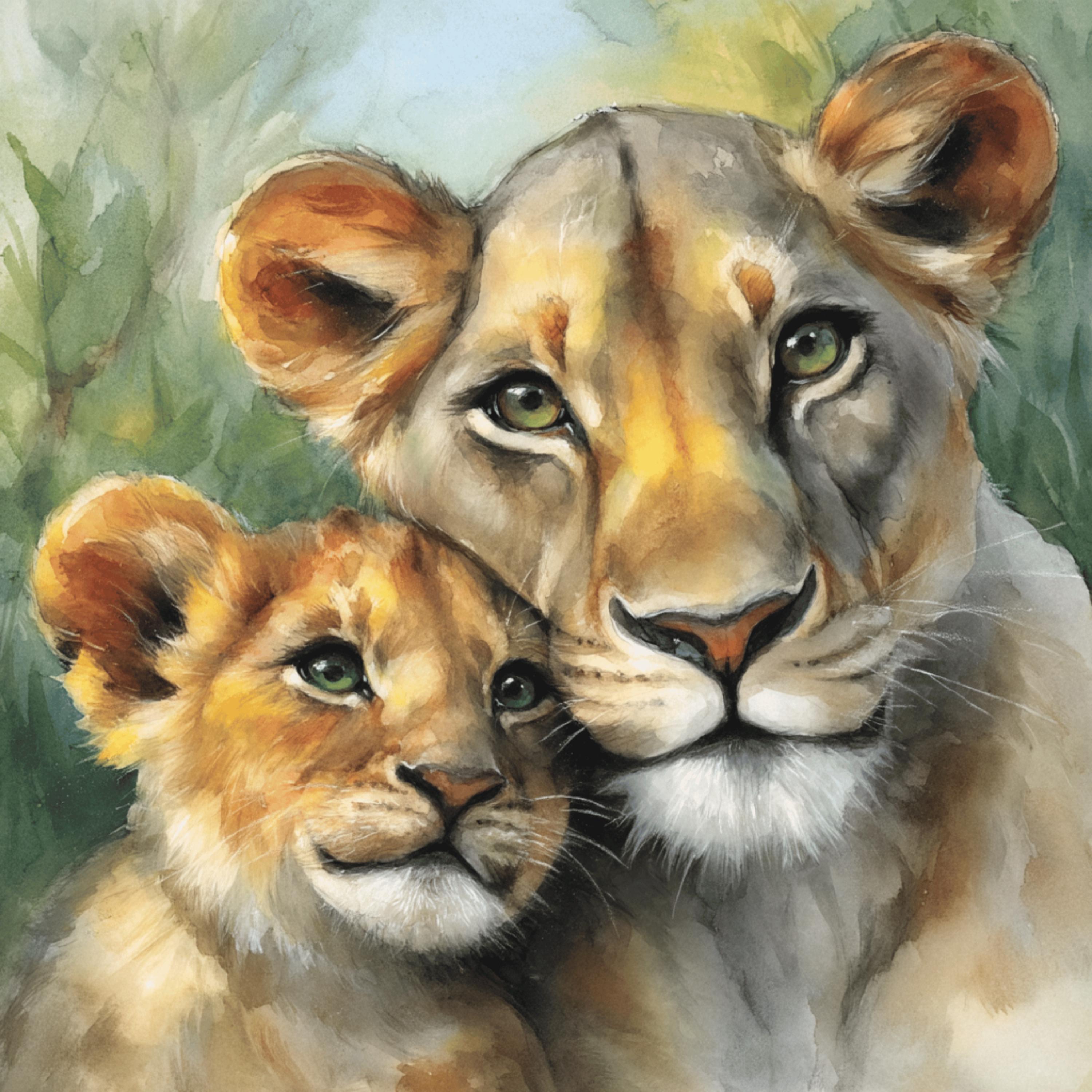 16 Watercolor Lion Family Clipart | Baby Lion Cub Mum Dad Art | POD Sublimation Prints | DIY Nursery Jungle Wall Art | Instant Download
