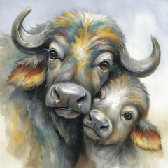 16 Watercolor Buffalo Family Bundle for Sublimation, DIY Wall Art Crafts, Baby Buffalo Wall Art, POD Prints, Cute Bison Art for Gifts