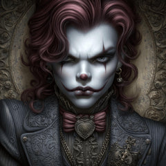 16 Sinister Clown PNGs for POD, Gothic Clown Art for Sublimation, Creepy Circus Girl Prints, DIY Halloween Gifts, Dark Wall Decor