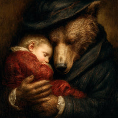 10 Bear With Baby Digital Art Bundle | Vintage Bear and Child PNGs | Nursery DIY Wall Art Prints |Sublimation Gifts for New Moms & Baby Room