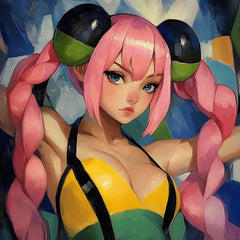 14 Anime Girl Printable Wall Art, Vibrant Digital Pop Portraits Cute DIY Art for Crafters, Kawaii Gift for Her, Bold POD Artwork Set Cosplay