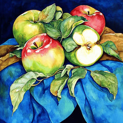 12 Fruit Still Life Printable Wall Art – Apple and Pear Digital Art for Kitchen Decor, DIY Crafts, Sublimation, Giftable Rustic Artwork