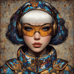 15 Futuristic Female Portraits PNG | Afro Steampunk Art Prints for POD, Sublimation, DIY Gifts, Black Girl Wall Art, Craft Room Decor