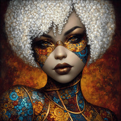 15 Futuristic Female Portraits PNG | Afro Steampunk Art Prints for POD, Sublimation, DIY Gifts, Black Girl Wall Art, Craft Room Decor