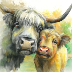11 Watercolor Highland Cow Clipart for Sublimation DIY Wall Art Crafts Rustic Farm Animal Wall Art Gift for Cow Lovers Cow Art Prints Bundle