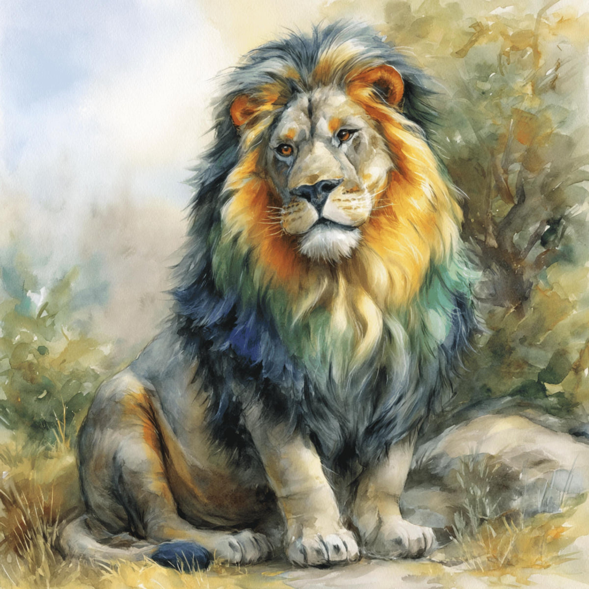 16 Watercolor Lion Family Clipart | Baby Lion Cub Mum Dad Art | POD Sublimation Prints | DIY Nursery Jungle Wall Art | Instant Download